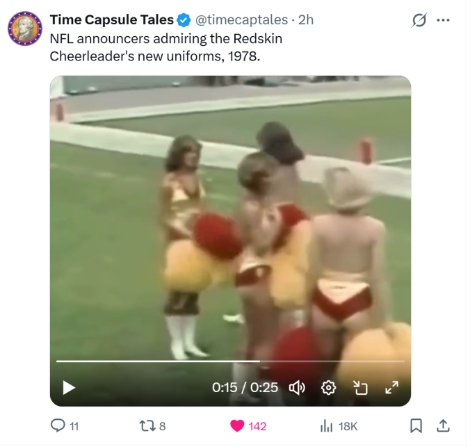 X post about NFL Cheerleaders